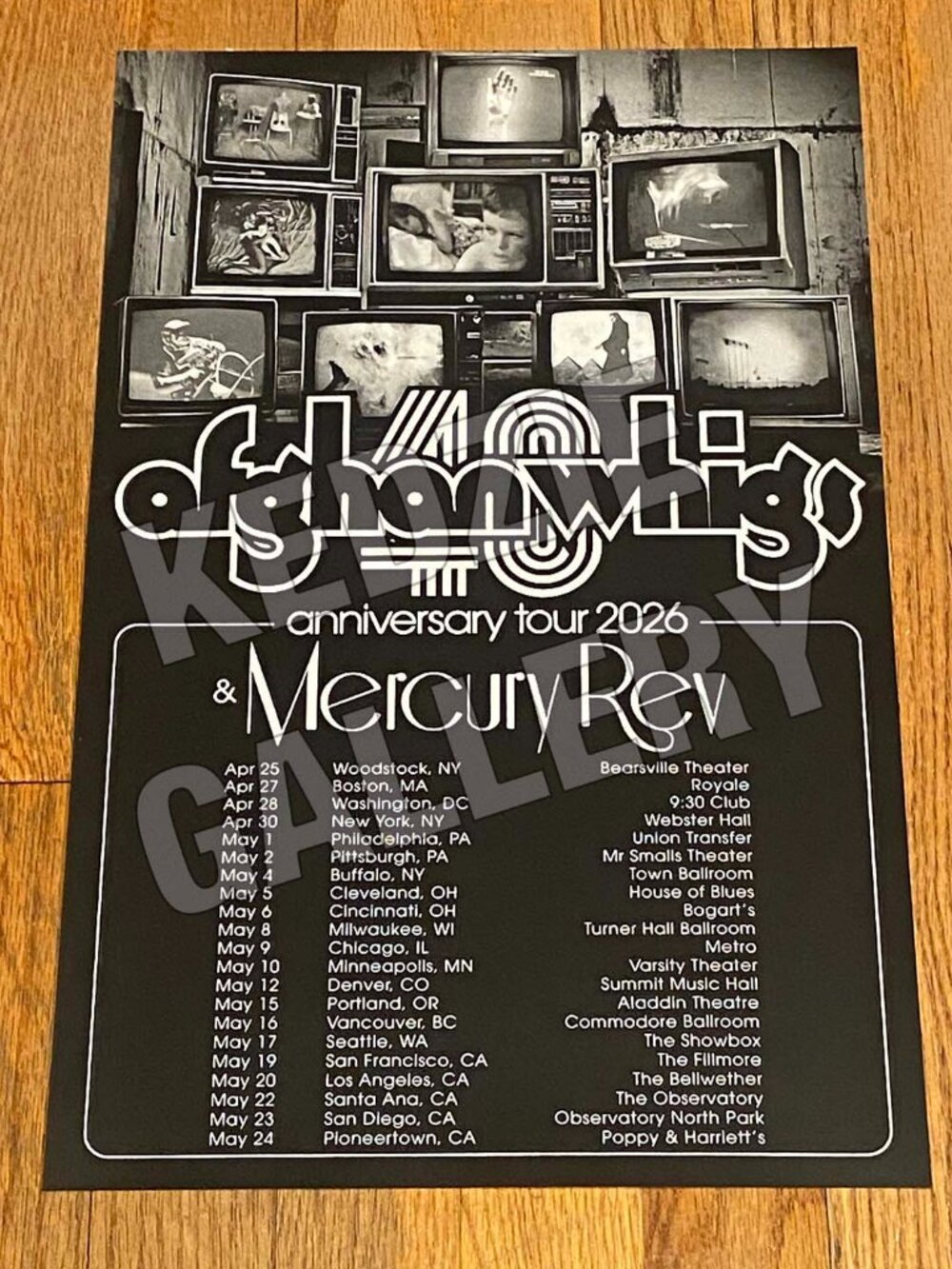 Afghan Whigs 2026 Tour & Mercury Rev Record Store Promo Poster NYC Chicago L.A.
